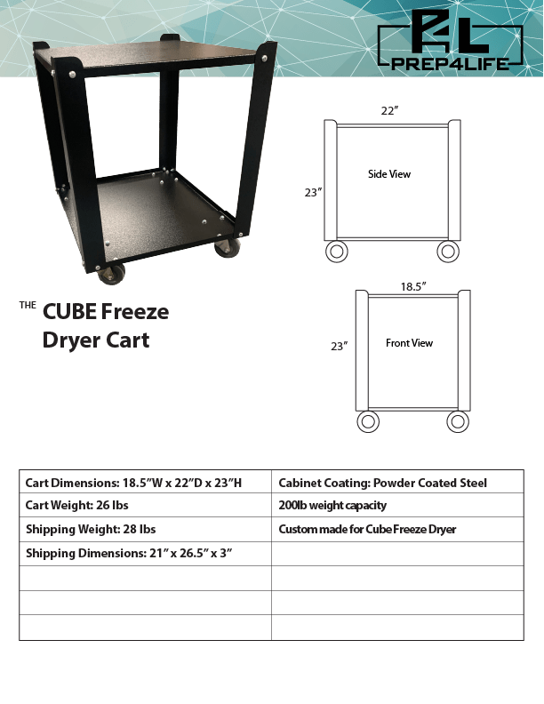 The Cube Freeze Dryer Rolling Cart - Prep4Life
